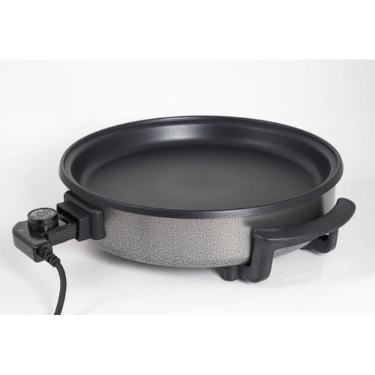 Tigaie electrica rotunda, pizza, grill, diametru 38 cm, putere 1500 W, capac sticla / ZLN 7870