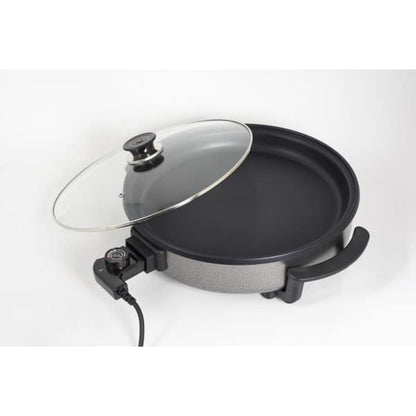 Tigaie electrica rotunda, pizza, grill, diametru 38 cm, putere 1500 W, capac sticla / ZLN 7870