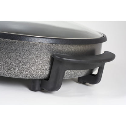 Tigaie electrica rotunda, pizza, grill, diametru 38 cm, putere 1500 W, capac sticla / ZLN 7870