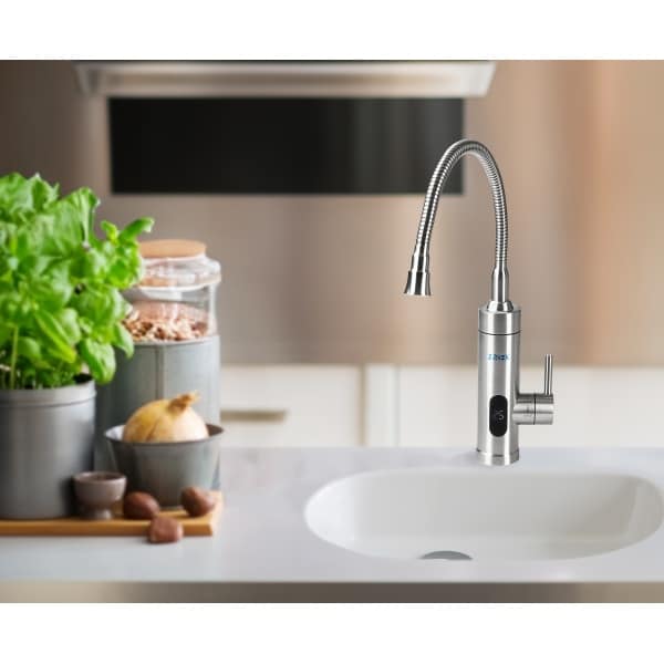 Baterie apa electrica, putere 3000W, incalzire instanta, ecran digital, inox / ZLN 7873