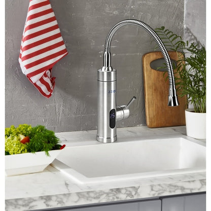 Baterie apa electrica, putere 3000W, incalzire instanta, ecran digital, inox / ZLN 7873