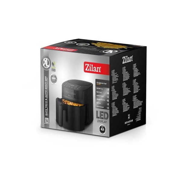 Friteuza cu aer cald, putere 1800 W, capacitate 6.5l, ecran digital, negru / ZLN 7999