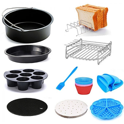 Set 11 accesorii pentru friteuza cu aer, diametru 18cm / ZLN 8016