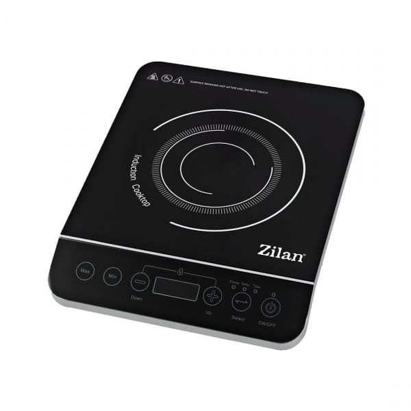 Plita cu inductie, Zilan putere 2000W, geam din cristal negru, oprire automata / ZLN 8078