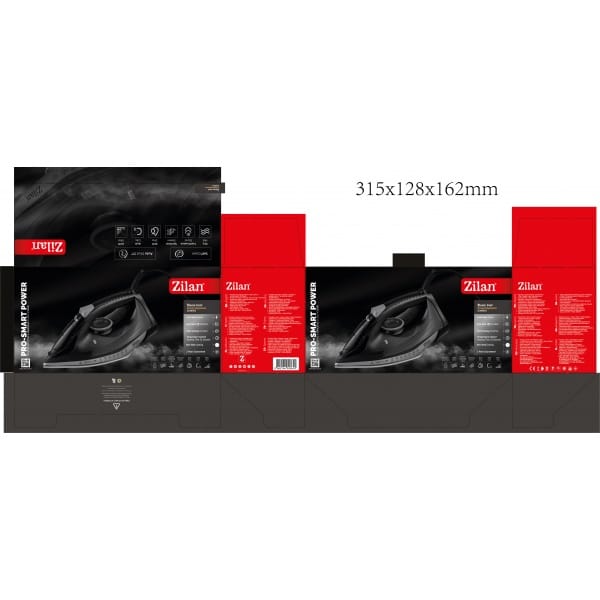 Fier de calcat ZILAN, putere 2600W, talpa ceramica, negru / ZLN 8603