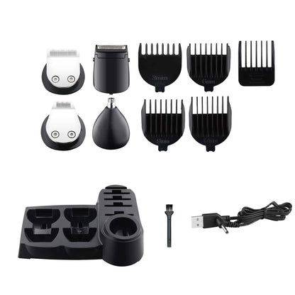 Aparat de tuns electric 10 in 1, pentru barbati reincarcabil, LED, negru / ZLN 8658