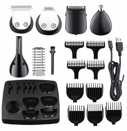 Aparat de tuns profesional 16 in 1, Zeus digital, ulei si perie de curatare, fara fir / ZLN 8672