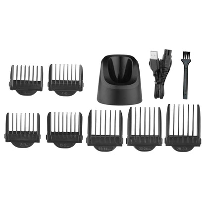 Aparat de tuns electric 8 in 1, pentru barbati reincarcabil IPX6, LED, gri / ZLN 8702