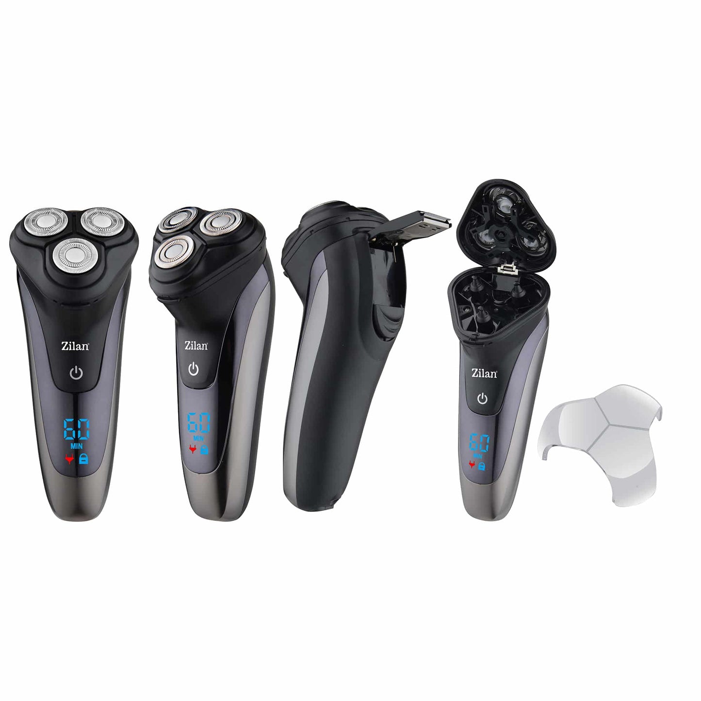 Aparat de ras electric pentru barbati reincarcabil IPX6, LED, negru / ZLN 8733