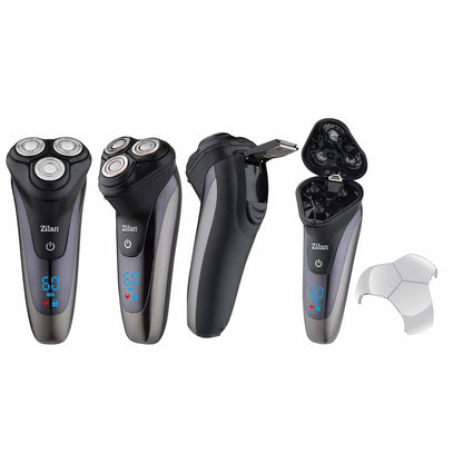 Aparat de ras electric pentru barbati reincarcabil IPX6, LED, negru / ZLN 8733