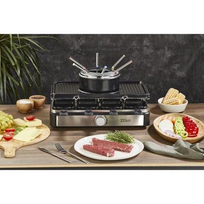 Gratar electric 3 in 1, non stick, putere 1400w, capacitate recipient 1l, elemente de inox, indicator luminos / ZLN 8856