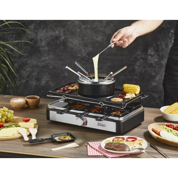 Gratar electric 3 in 1, non stick, putere 1400w, capacitate recipient 1l, elemente de inox, indicator luminos / ZLN 8856