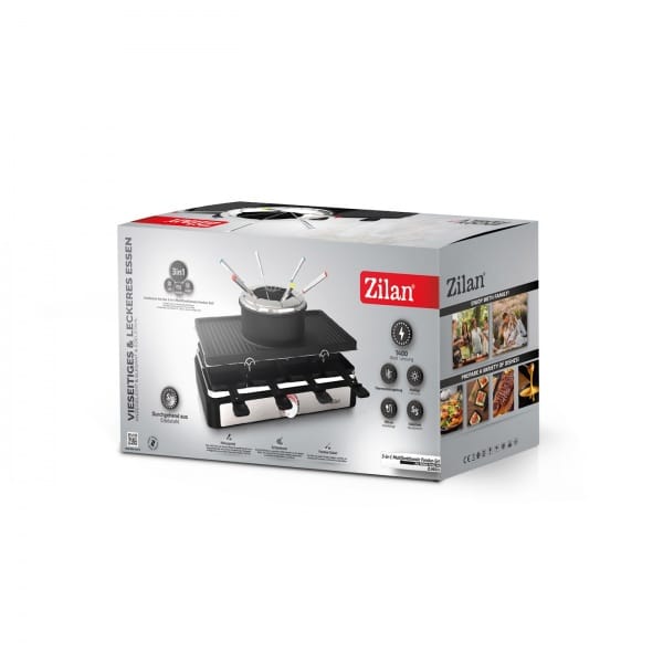 Gratar electric 3 in 1, non stick, putere 1400w, capacitate recipient 1l, elemente de inox, indicator luminos / ZLN 8856