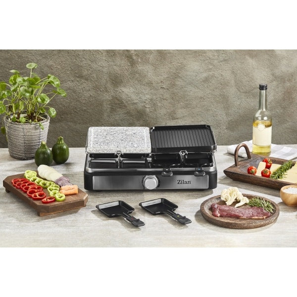 Gratar electric 2 in 1, non stick, putere 1400w, grill de piatra si grill de aluminiu / ZLN 8863