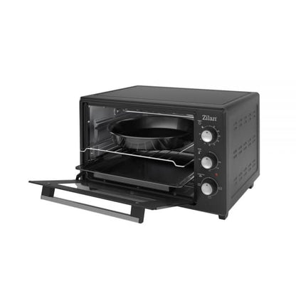 Cuptor electric Zilan capacitate 35l, putere 1800w, termostat reglabil, geam dublu, negru / ZLN 8894