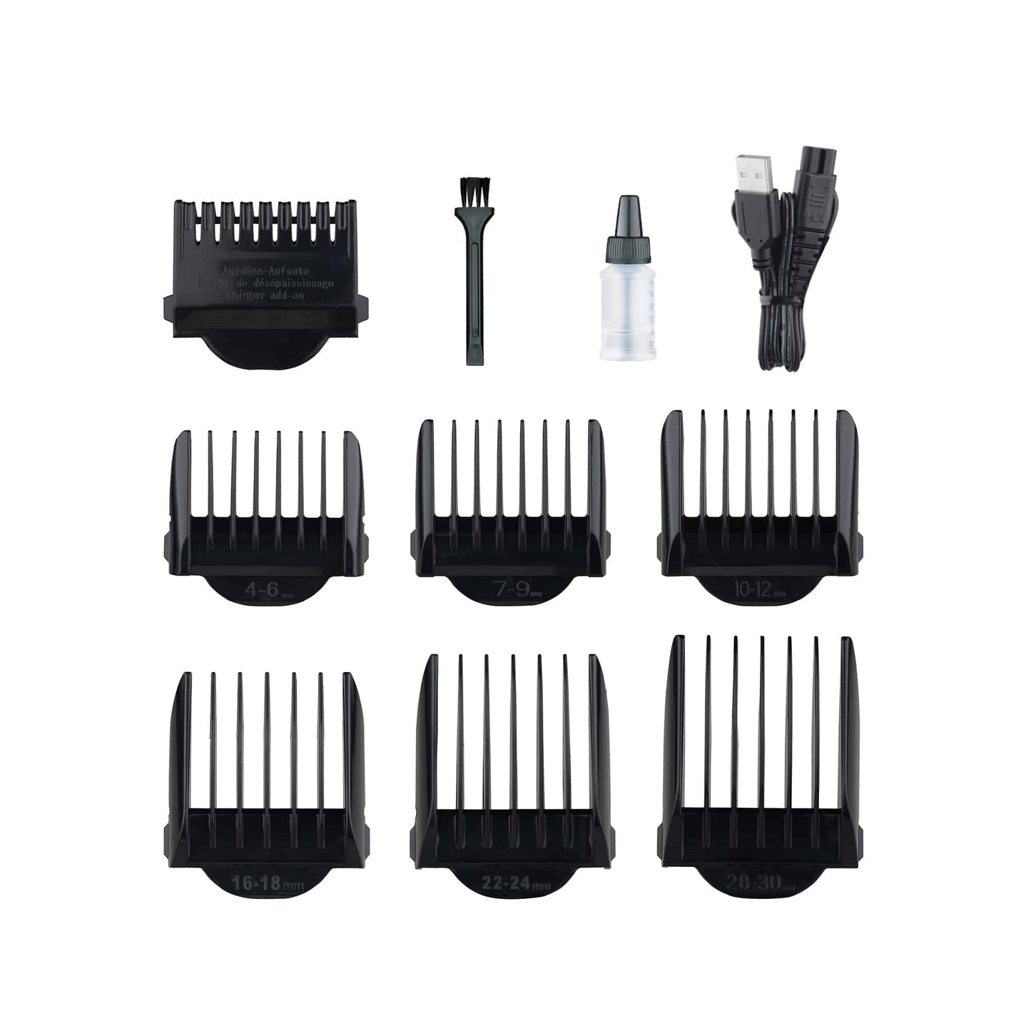 Aparat de tuns electric 7 in 1, pentru barbati reincarcabil IPX5, LED, negru / ZLN 8931