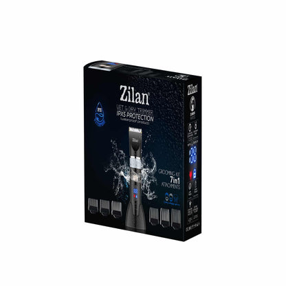 Aparat de tuns electric 7 in 1, pentru barbati reincarcabil IPX5, LED, negru / ZLN 8931