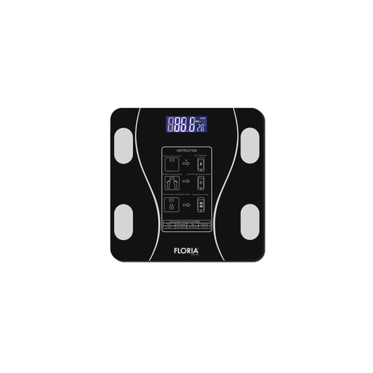 Cantar electronic de persoane, FLORIA maxim 180kg, sticla, negru / ZLN 8962