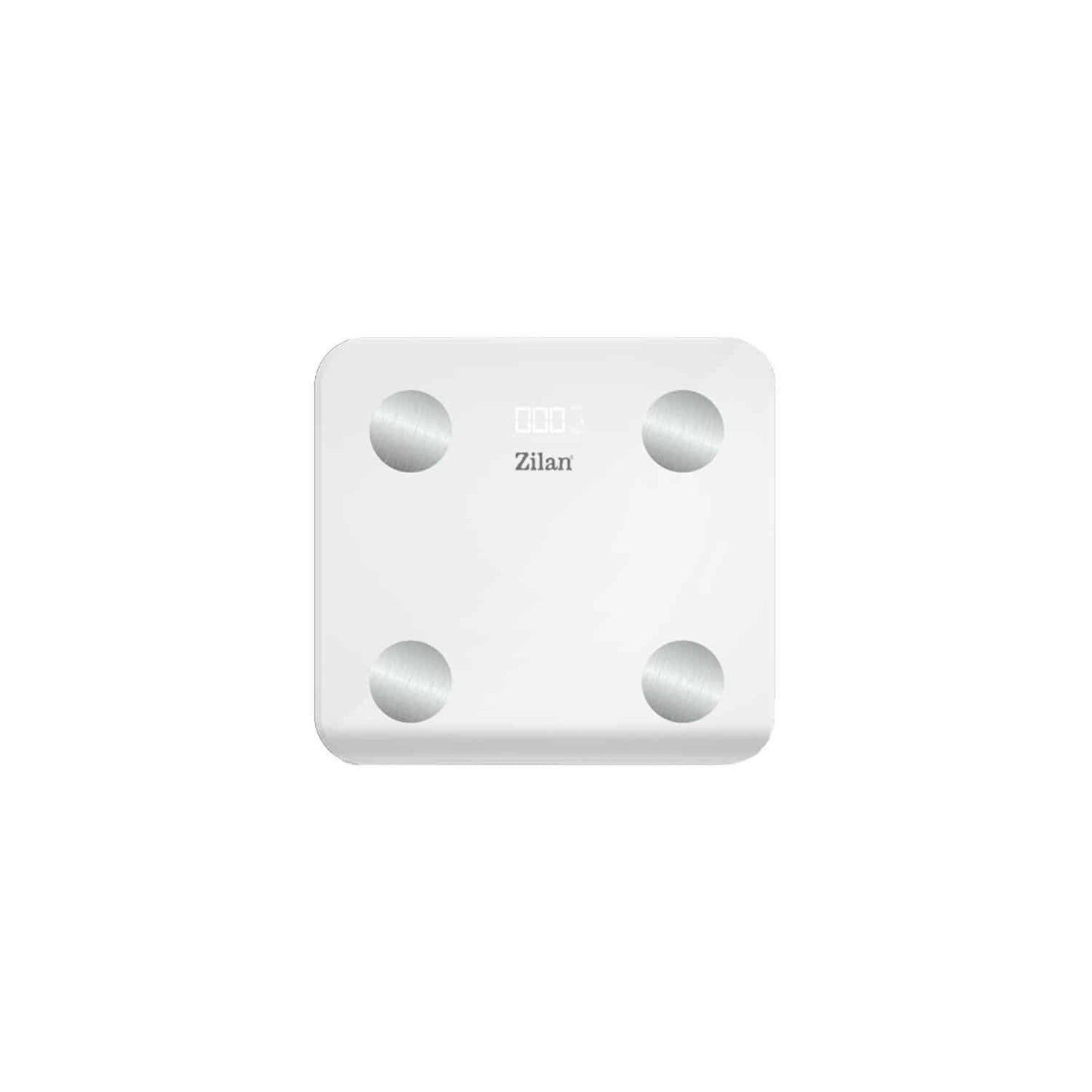 Cantar electronic de persoane, ZILAN maxim 180kg, sticla, alb / ZLN 9006