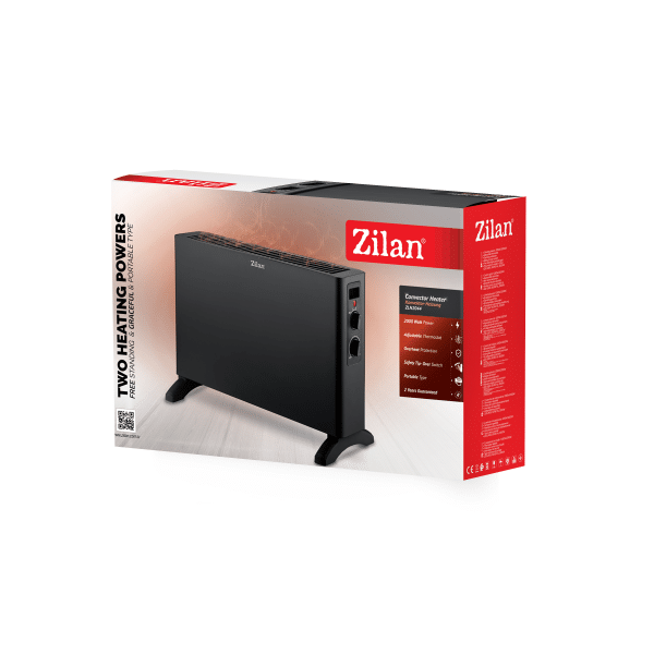 Convector electric, 2 trepte de viteza 1250W-2000W, termostat reglabil, protectie la supraincalzire ZILAN / ZLN2044