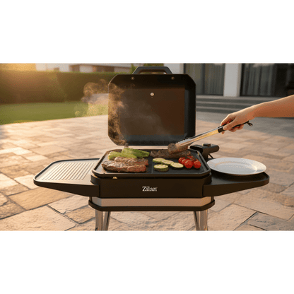 Grătar electric din aluminiu și oțel, putere 3050W, gătire rapidă și uniformă ZILAN / ZLN2502