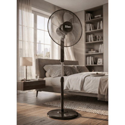 Ventilator cu picior,  putere 48W, 3 trepte viteză, diametru 43 cm, negru ZILAN / ZLN4642