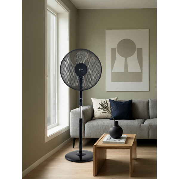 Ventilator cu picior,  putere 48W, 3 trepte viteză, diametru 43 cm, negru ZILAN / ZLN4642