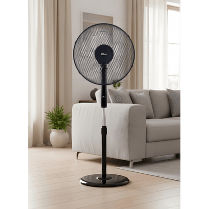 Ventilator cu picior,  putere 48W, 3 trepte viteză, diametru 43 cm, negru ZILAN / ZLN4642