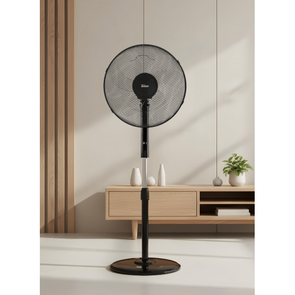 Ventilator cu picior,  putere 48W, 3 trepte viteză, diametru 43 cm, negru ZILAN / ZLN4642