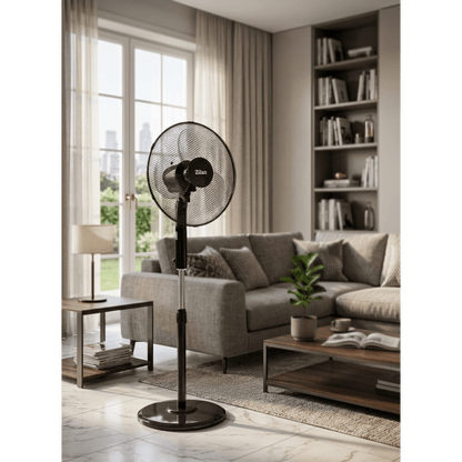 Ventilator cu picior,  putere 48W, 3 trepte viteză, diametru 43 cm, negru ZILAN / ZLN4642