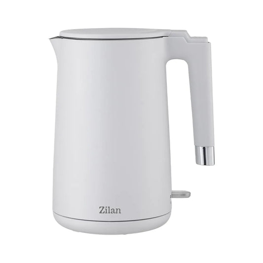 Fierbător electric, capacitate 1,7L, putere 1800W, pereți dubli, otel inoxidabil, alb ZILAN / ZLN5436