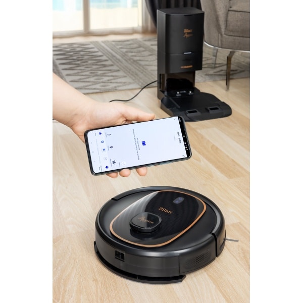 Aspirator robot Aurum, cu statie de colectare praf, putere 600W, 3 trepte putere, baterie 3200mAh ZILAN / ZLN5500