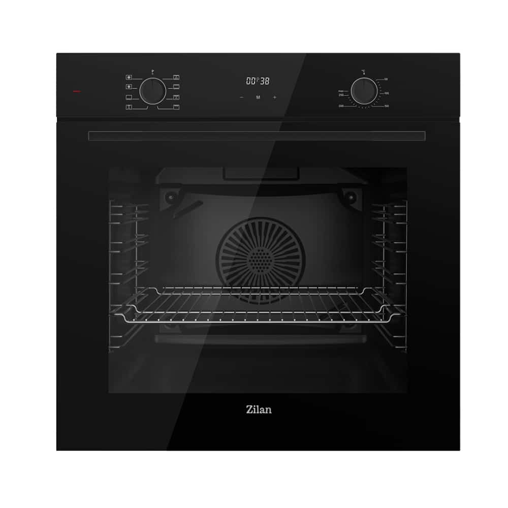 Cuptor electric incorporabil, 73 L, 8 funcții, putere 2519W, ventilație turbo, grill, afișaj LED, negru, ZILAN / ZLN6422