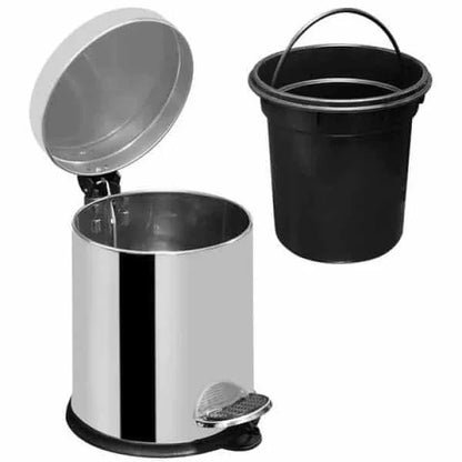 Coș de gunoi, capac pedală, inox, 5L ZILAN / ZLN6881