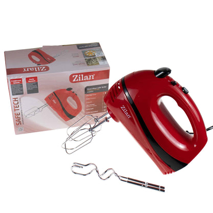 Mixer de mana cu 5 viteze,putere 300W, rosu / ZLN 8401