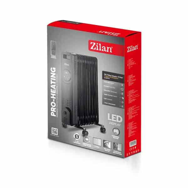 Calorifer electric cu 9 elementi, putere 2000W, termostat reglabil, indicator LED ZILAN / ZLN8416