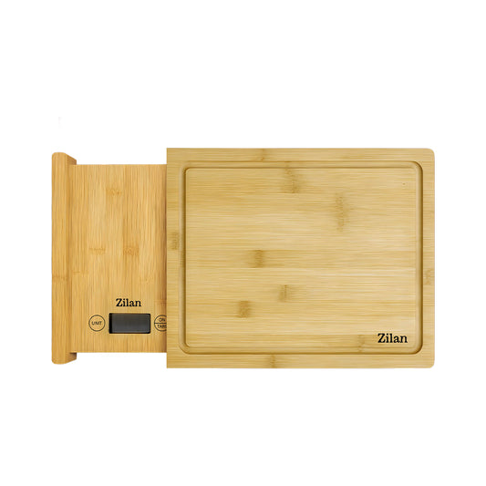 Tocător și cântar de bucătărie din bambus 32x23cm ZILAN / ZLN8988