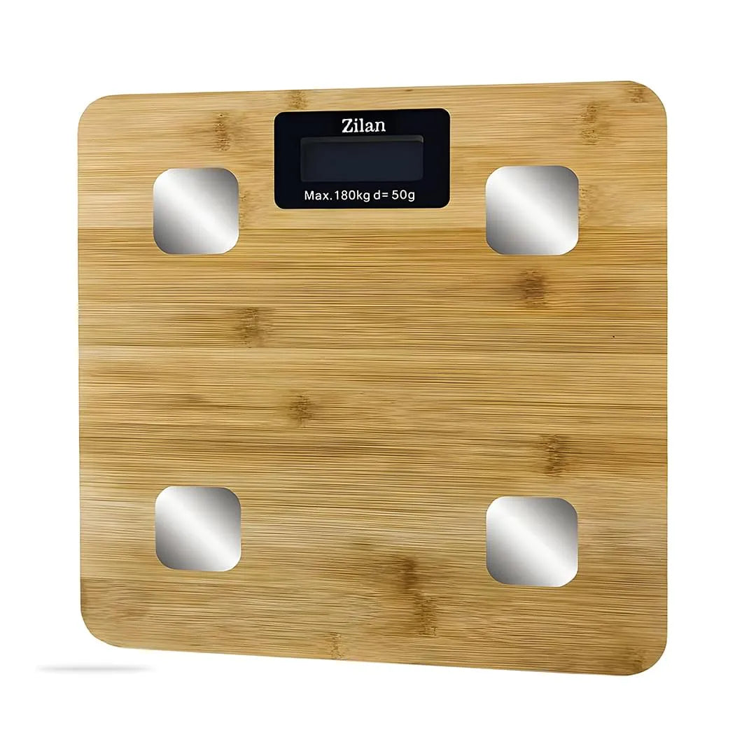 Cântar de baie digital cu bluetooth, capacitate 180 kg, blatformă din bambus, ZILAN / ZLN9008