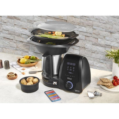 Robot de bucatarie multifunctional thermorobot, putere 1700W, capacitate 3.3L, 30 functii, aplicatie mobil, afisaj digital LED, ZILAN ONYX / ZLN9334