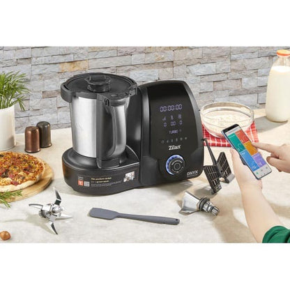Robot de bucatarie multifunctional thermorobot, putere 1700W, capacitate 3.3L, 30 functii, aplicatie mobil, afisaj digital LED, ZILAN ONYX / ZLN9334
