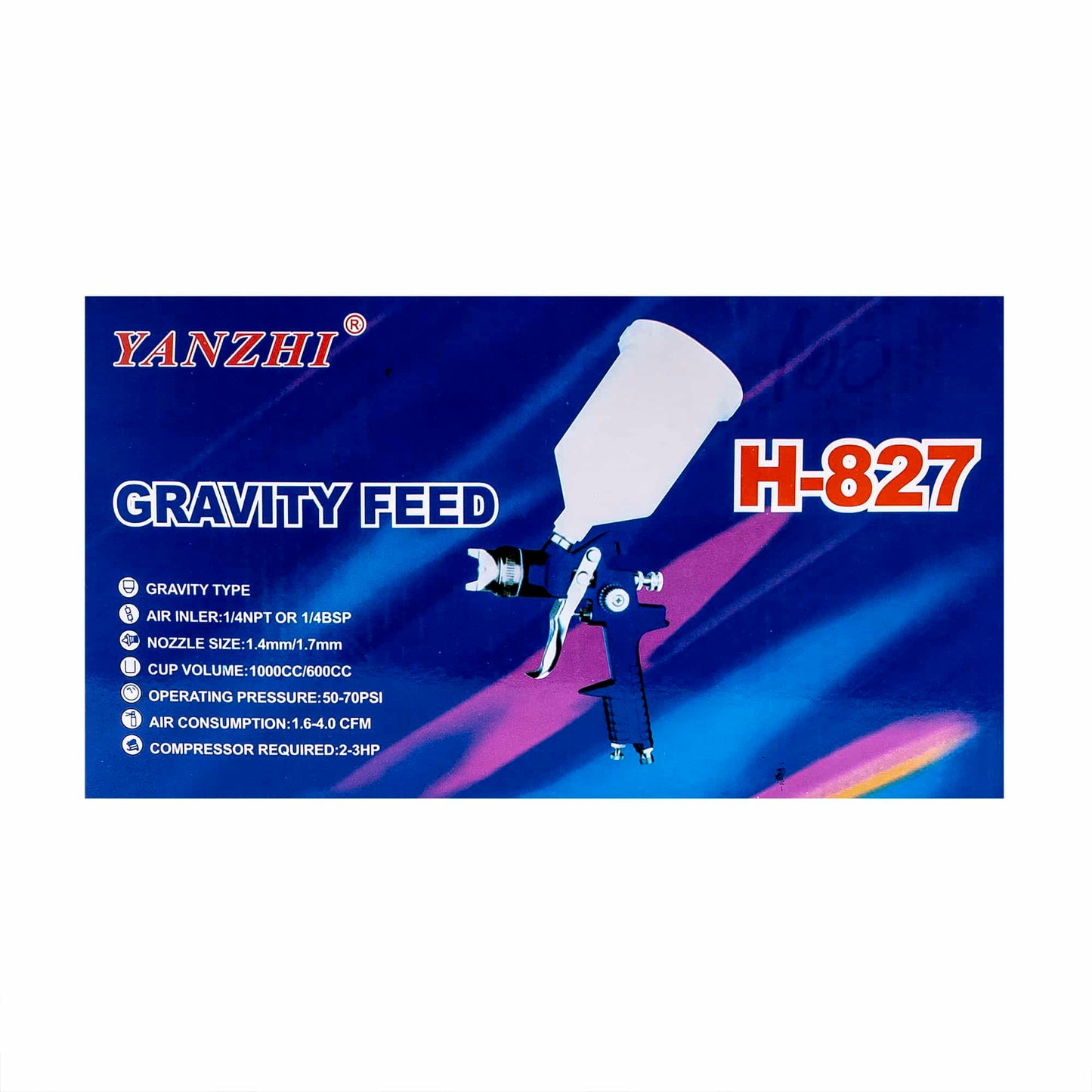 Pistol de vopsit cu aer comprimat, capacitate rezervor 600ml, diametrul duzei 1.2mm / ZTS 5477