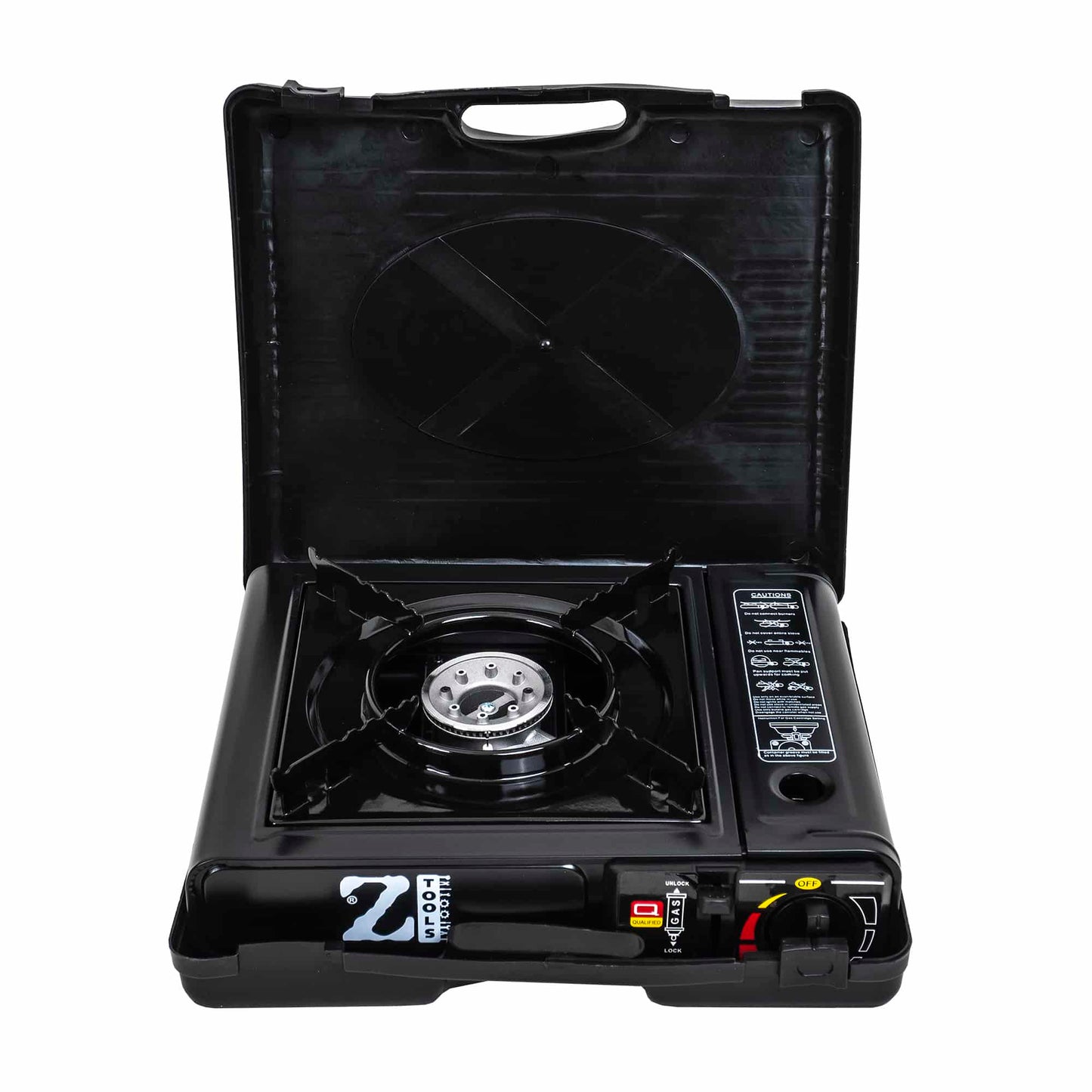 Aragaz camping, aprindere automata, dubla alimentare butelie spray sau gaz, negru AD-2 / ZTS5519