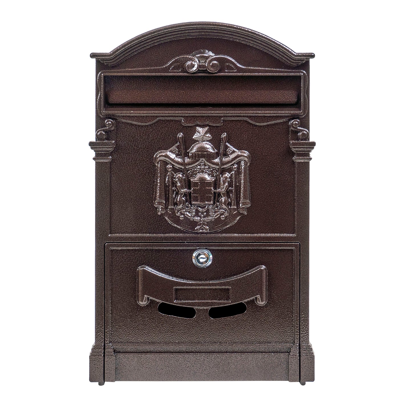 Cutie postala metalica pentru exterior, 410x260x90mm, maro / ZTS 5577_M