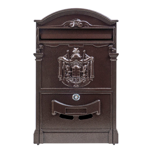 Cutie postala metalica pentru exterior, 410x260x90mm, maro / ZTS 5577_M