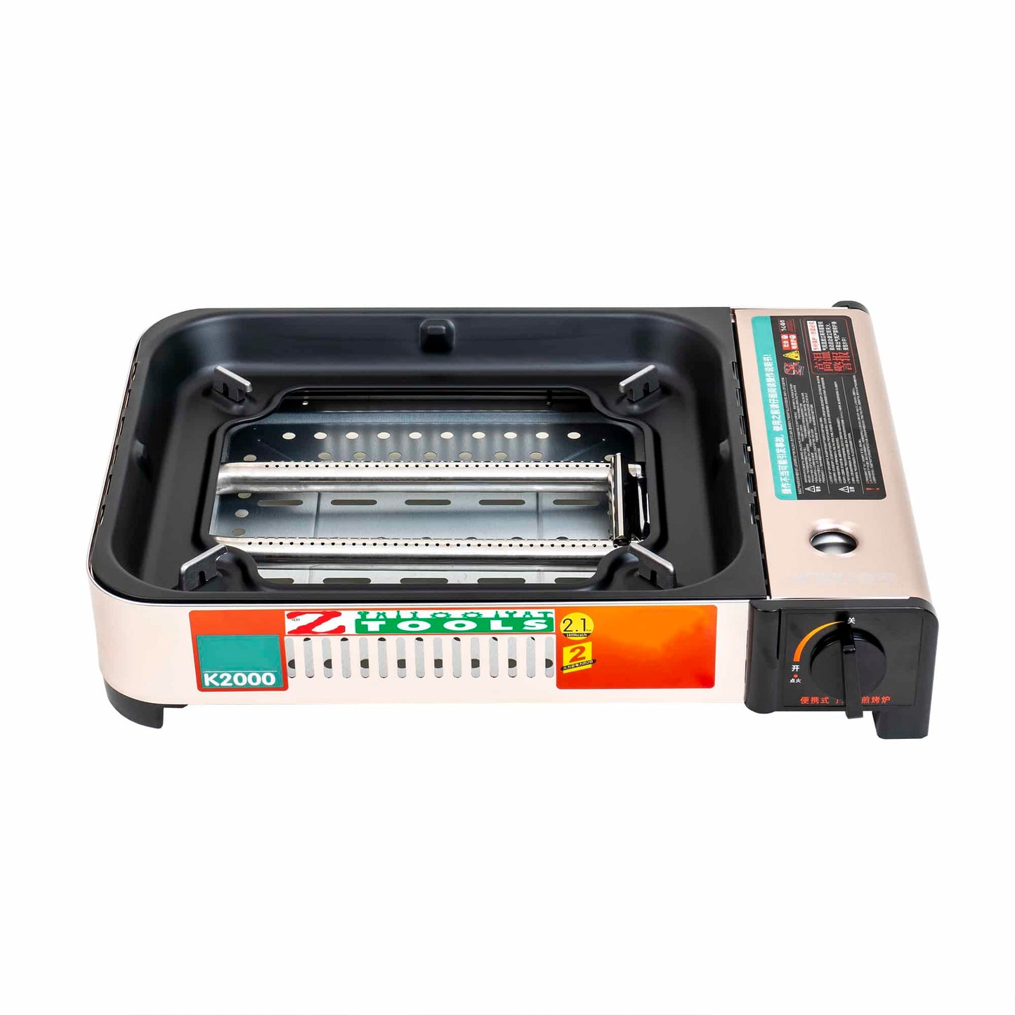 Pachet aragaz camping, tip grill plus capac de sticla, putere 2.1kw + 3 butelii 410ml / ZTS 5616_1