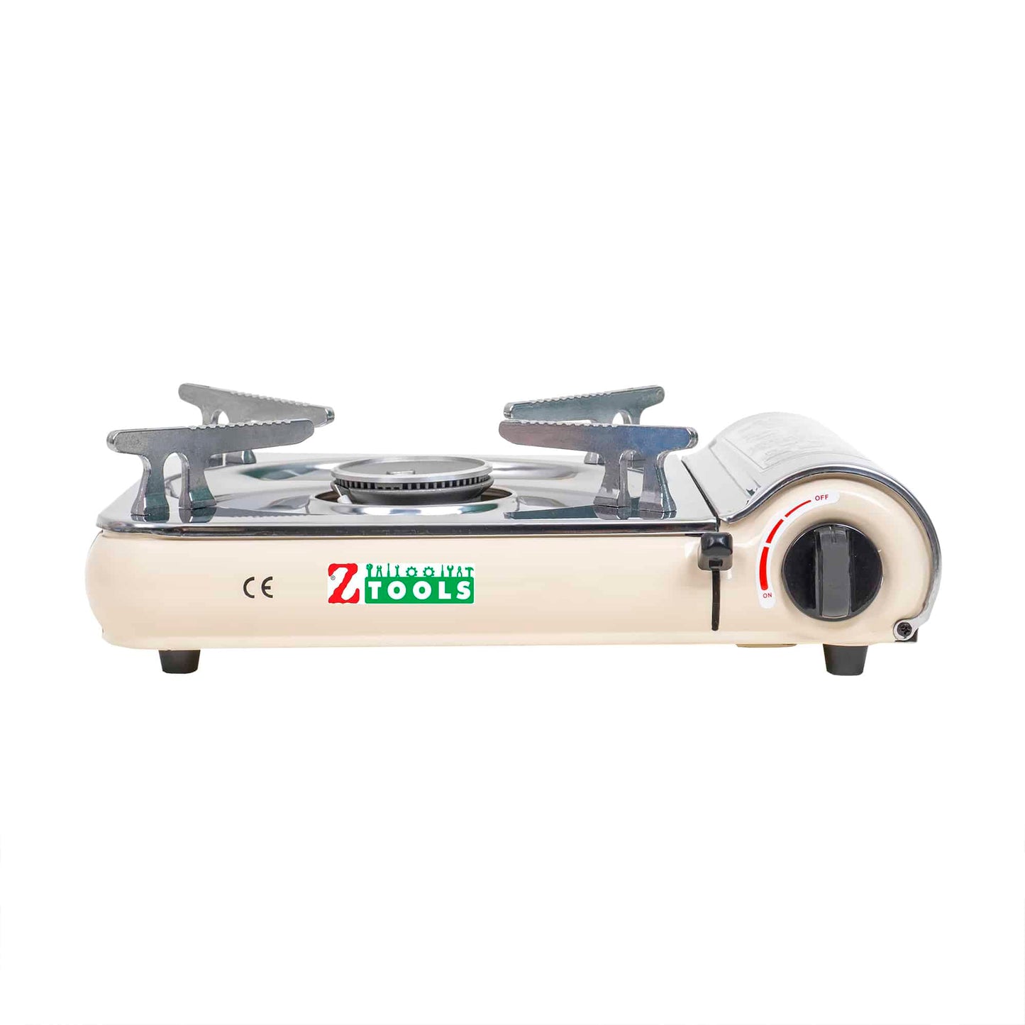 Aragaz camping, din inox, aprindere electrica, putere 2.5kw, crem / ZTS 5621