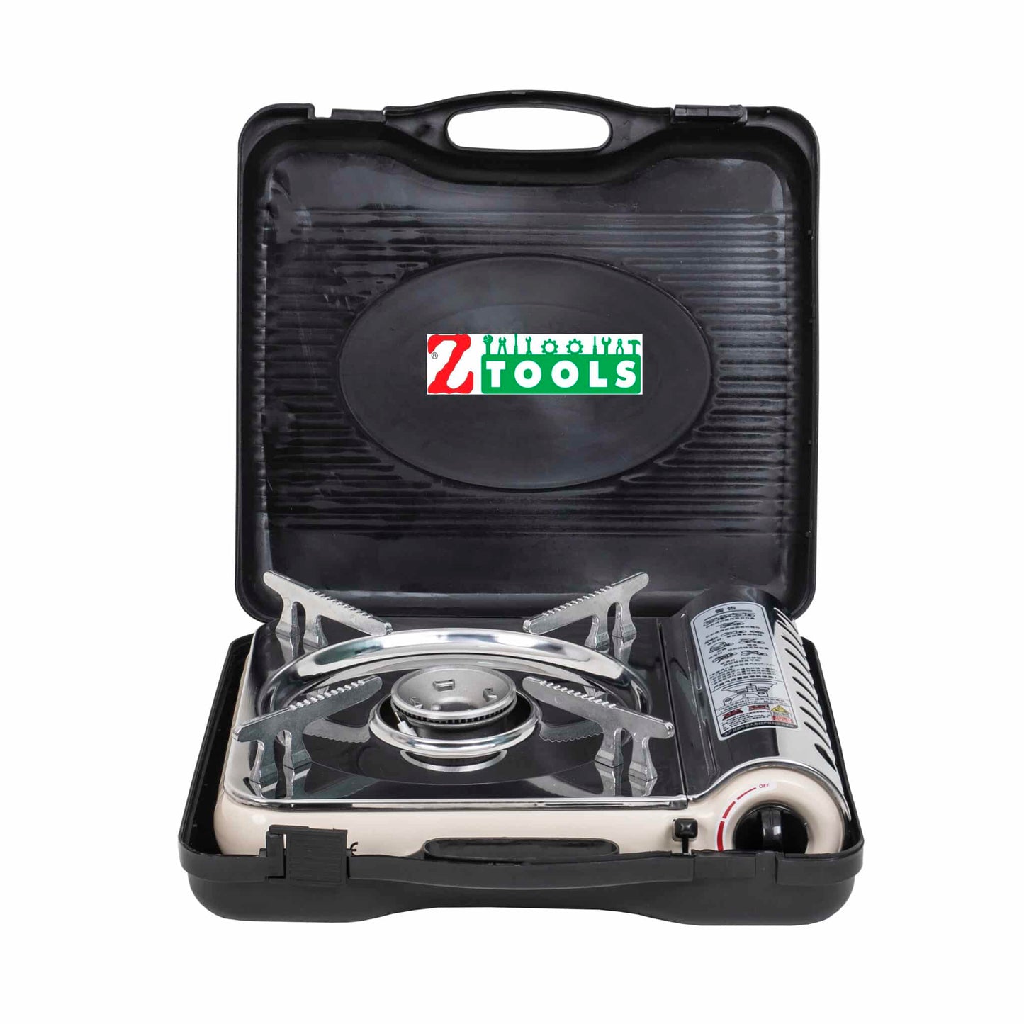Aragaz camping, din inox, aprindere electrica, putere 2.5kw, crem / ZTS 5621