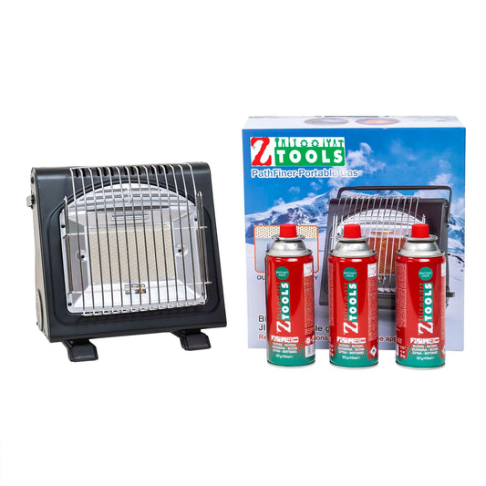 Pachet incalzitor si arzator portabil pentru camping, aprindere piezo + 3 butelii, 410ml / ZTS 5622_1 - 221.ro