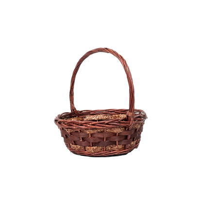 Set 4 cosuri de rachita rotunde, maro lucios / ZTS 8000