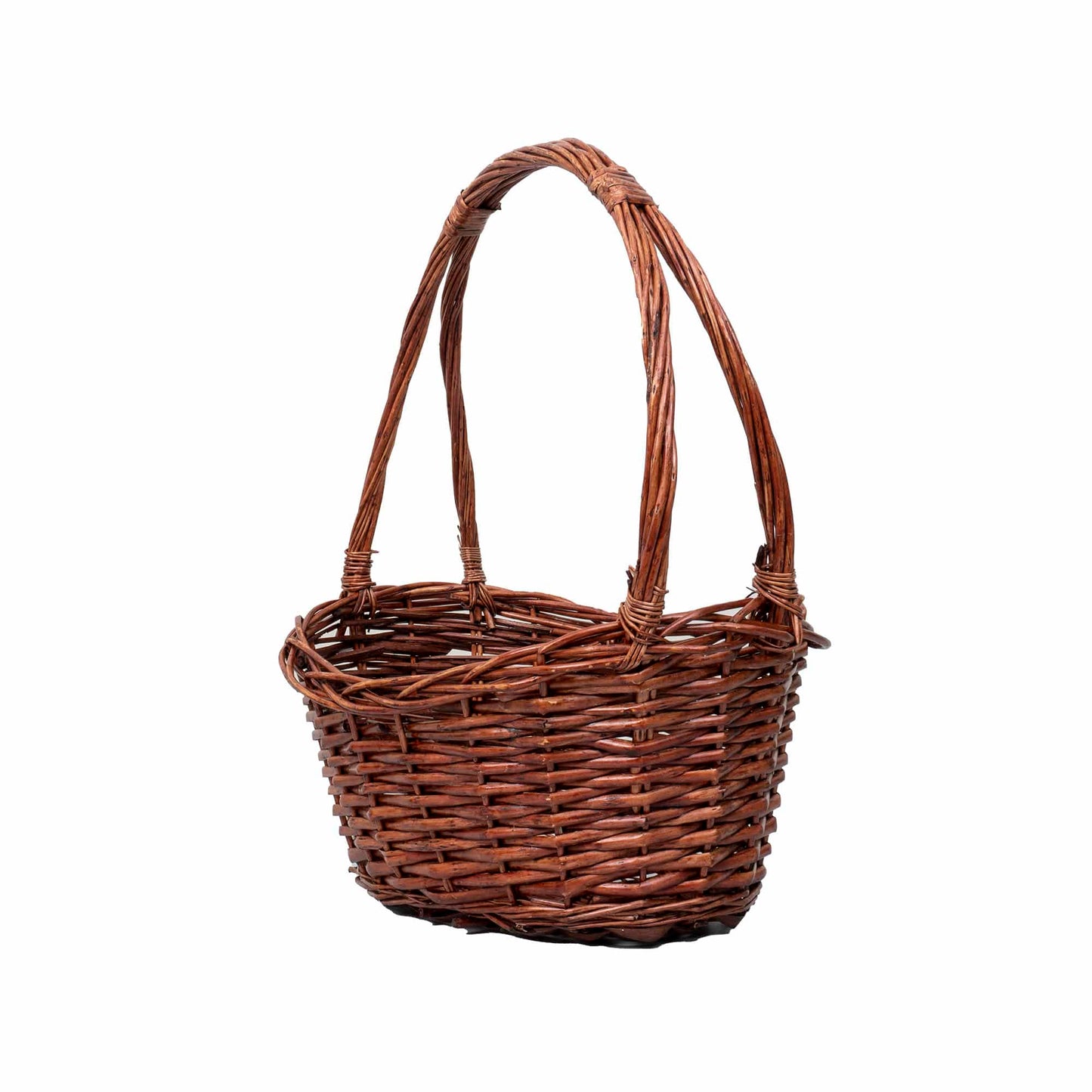 Set 3 cosuri de rachita ovale, maro lucios / ZTS 8001